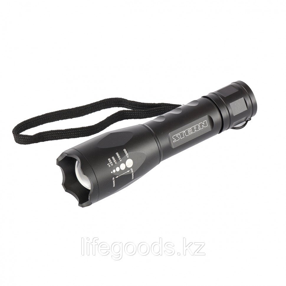 Фонарь, 3 W CREE Led 3 W, зум, 3 режима 100 %-50 %-строб, ремешок, 160 Лм, 200 м, 3 х ААА Stern 90581 от компании Интернет магазин товаров для дома, сада, отдыха и посуды - LifeGoods - фото 1