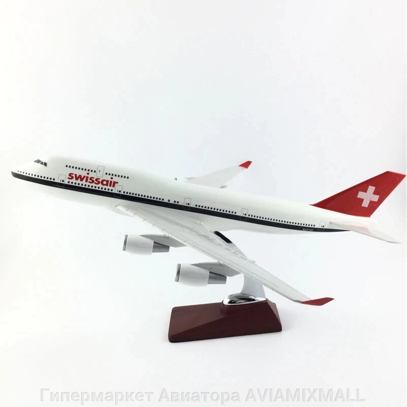 Модель самолета Boeing 747-400 в ливрее Swissair, масштаб 1/180 от компании Гипермаркет Авиатора AVIAMIXMALL - фото 1