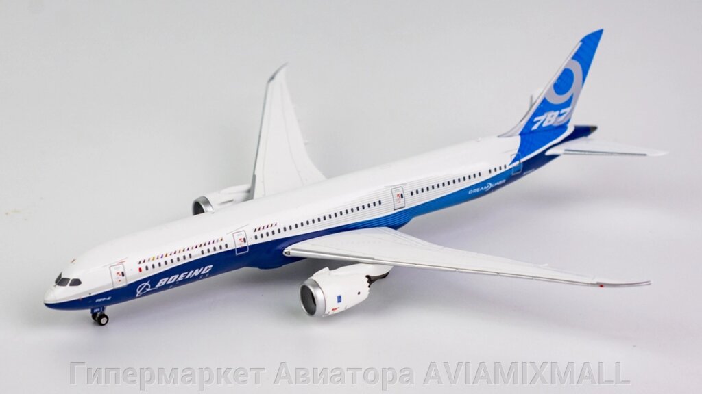 Модель самолета Boeing 787-9 Dreamliner N789EX в фирменной раскраске авиастроительной компании Boeing, масштаб 1/400 от компании Гипермаркет Авиатора AVIAMIXMALL - фото 1