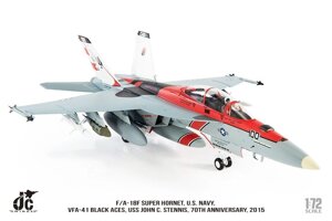 Модель самолета-истребителя F/A-18F Super Hornet VFA-41, ВМФ США, в раскраске Black Aces, масштаб 1/72
