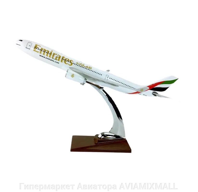 Модель самолета Airbus A330-200 в ливрее Emirates, масштаб 1/180 от компании Гипермаркет Авиатора AVIAMIXMALL - фото 1