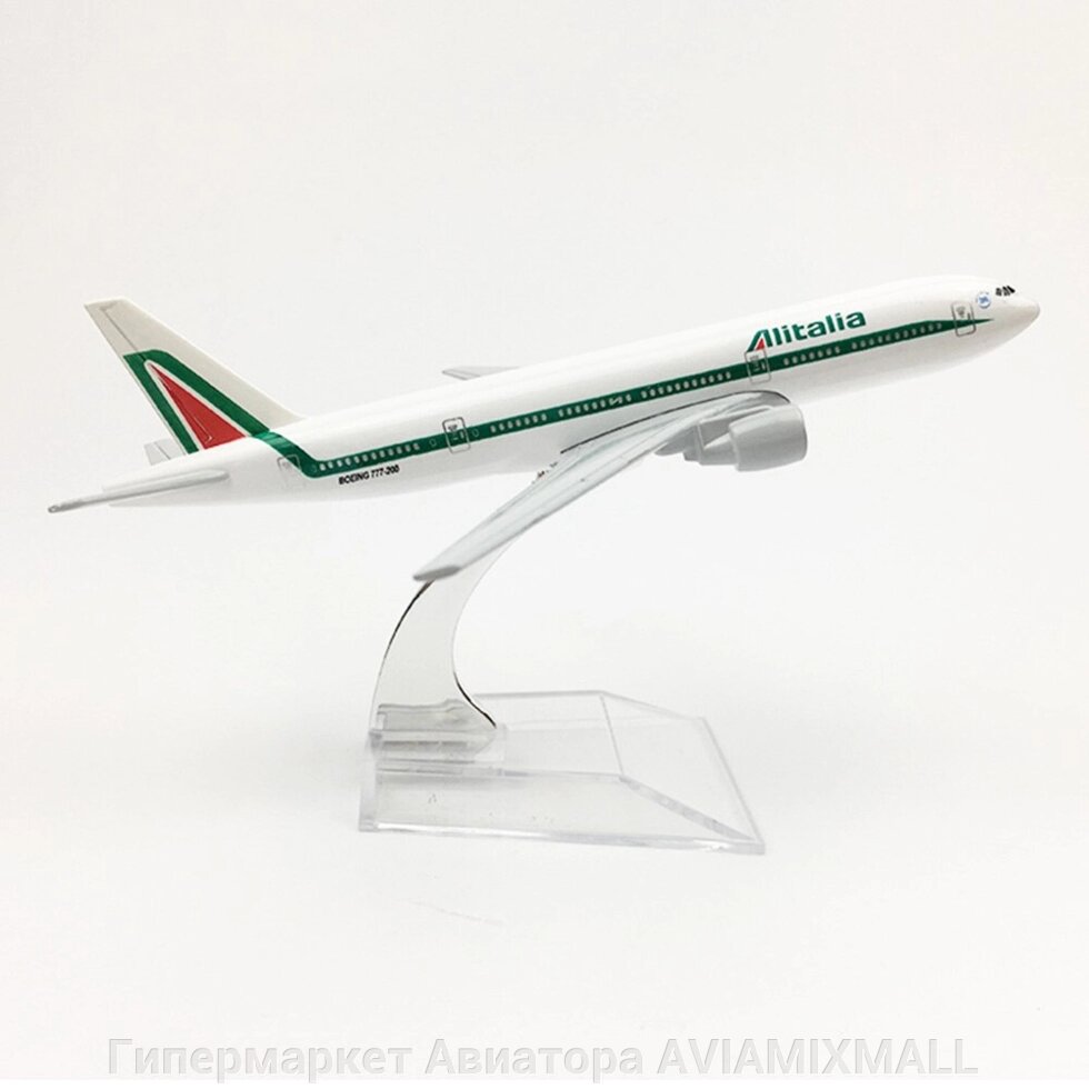 Модель самолета Boeing 777 в ливрее Alitalia, масштаб 1/450 от компании Гипермаркет Авиатора AVIAMIXMALL - фото 1