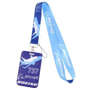 Лента для бейджей Boeing 737, с кармашком для бейджа, полиэстер/металл