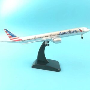 Модель самолета Boeing 777-300ER в ливрее American Airlines, масштаб 1/390