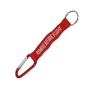 Брелок-ремувка Remove before flight, с карабином, красный цвет