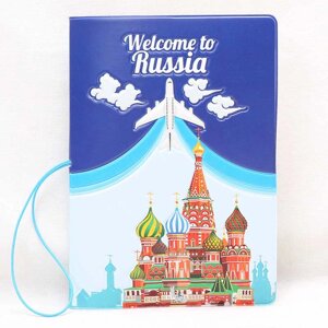 Обложка для паспорта с надписью Welcome to Russia