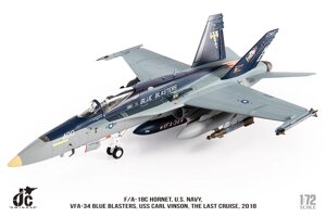 Модель самолета-истребителя F/A-18C Hornet VFA-34, ВМФ США, в раскраске The Last Cruise, масштаб 1/72