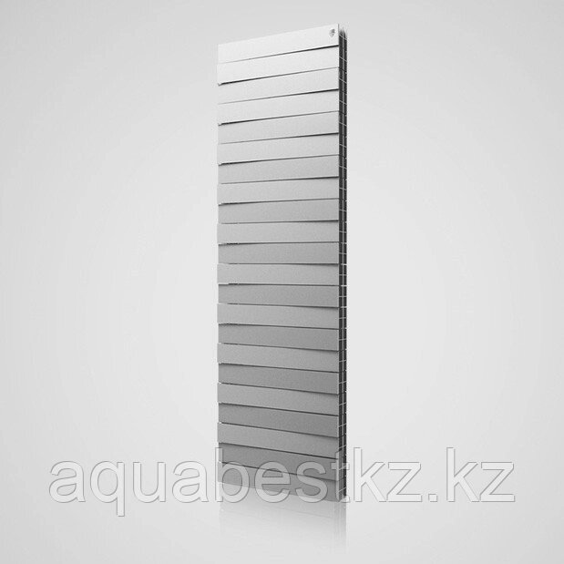 Биметаллические радиаторы Pianoforte Tower Silver Satin серый 22 секции от компании Aquabest - фото 1