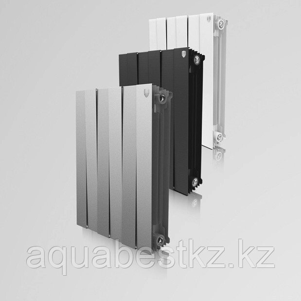Дизайнерские радиаторы биметаллические PianoForte 500 Silver Satin серебристый от компании Aquabest - фото 1