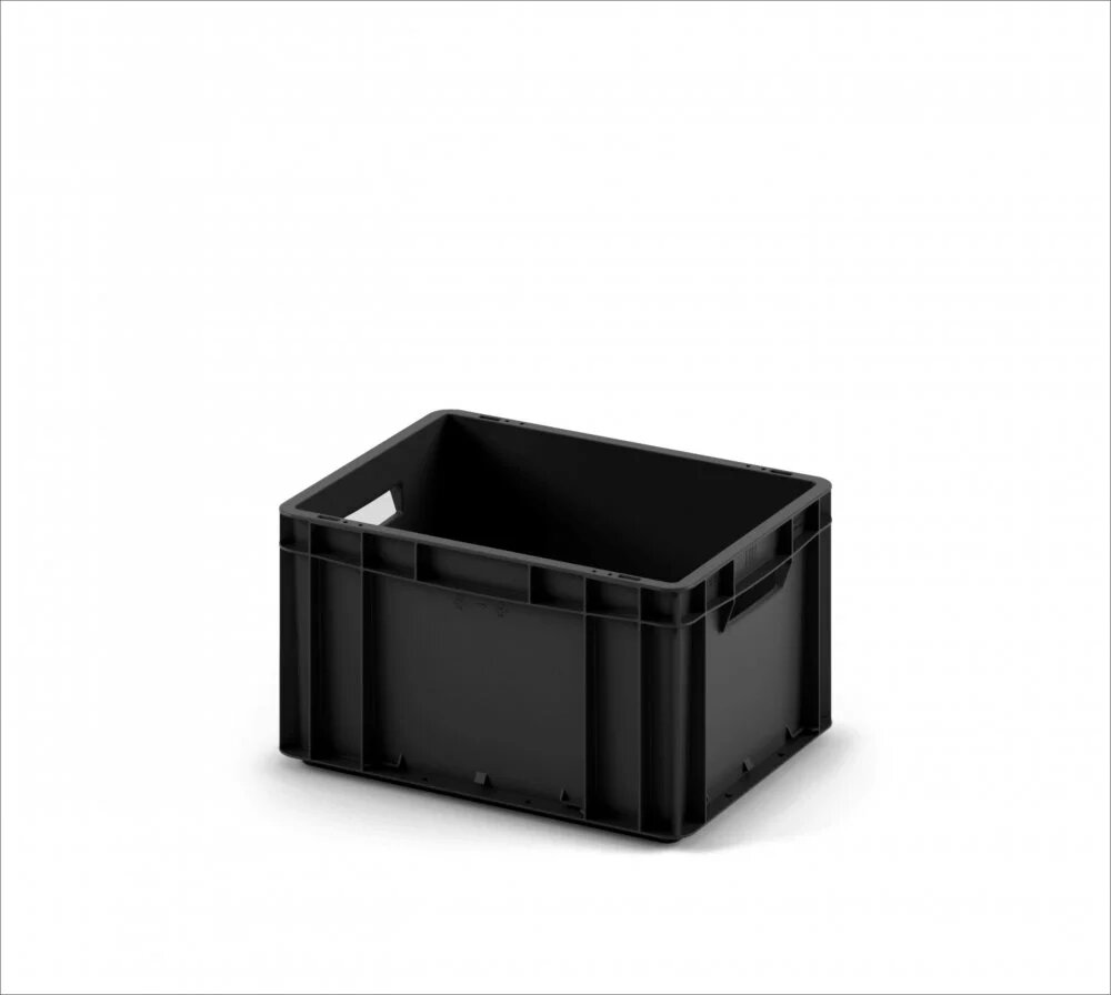 Пластиковый ящик 400х300х220 (EC-4322) черный с гладким дном ##от компании## Selectus - ##фото## 1