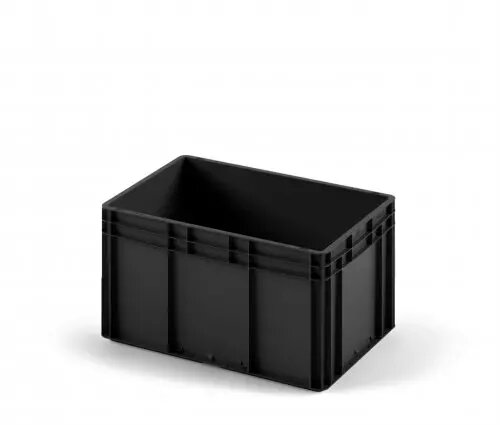 Пластиковый ящик 600х400х320 (ЕС-6432) черный с гладким дном от компании Selectus - фото 1