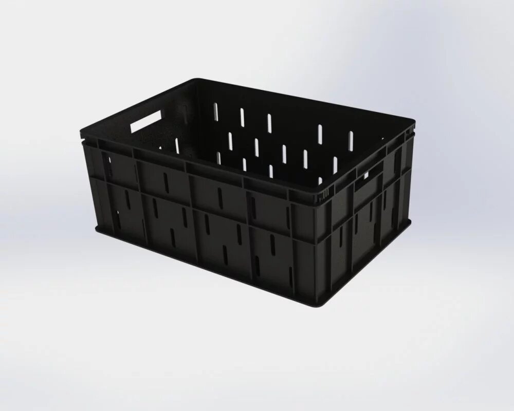 Ящик универсальный пищевой тяжёлый, малая перфорация (600х400х250) от компании Selectus - фото 1