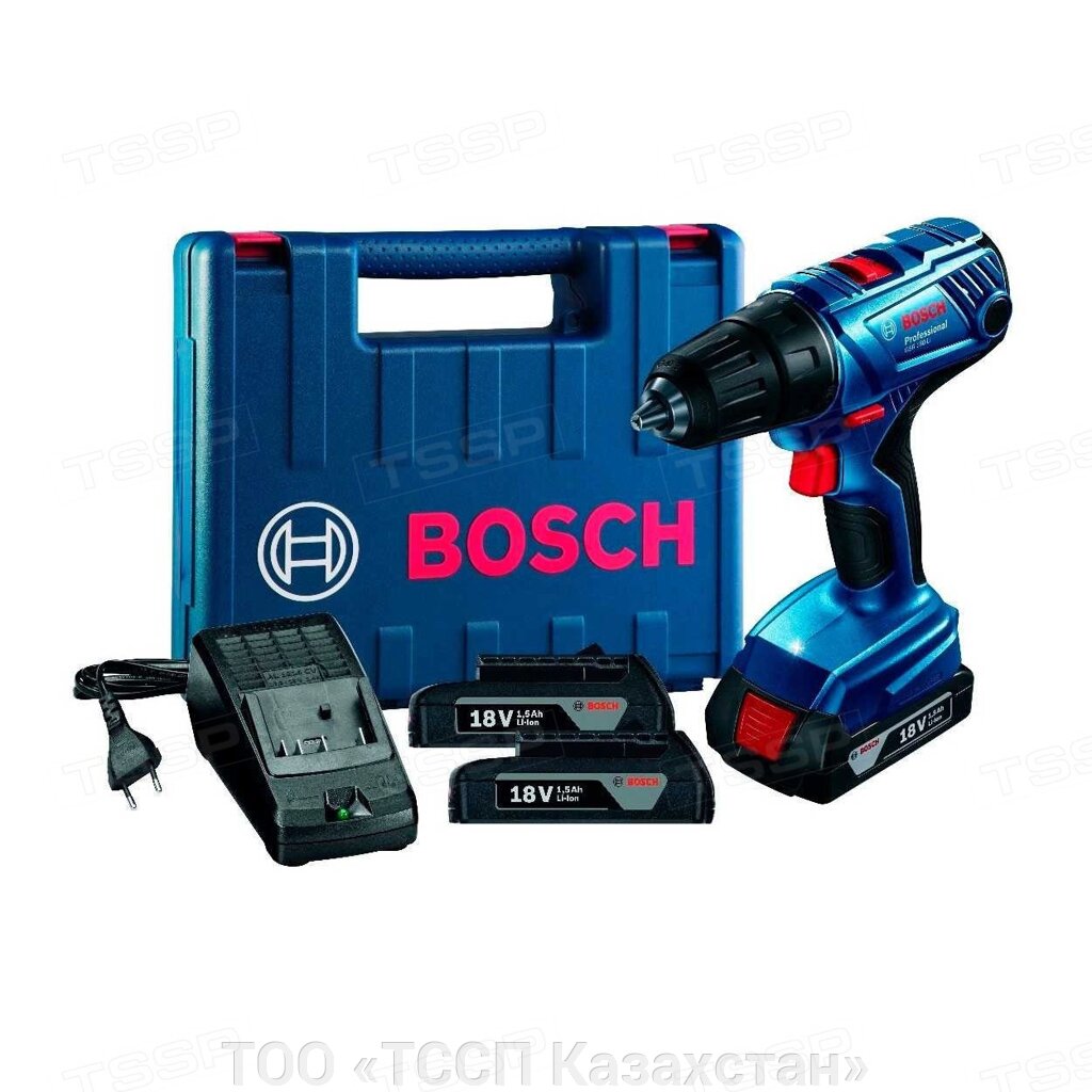 Аккумуляторная дрель-шуруповёрт Bosch GSB 180-LI Professional (2 аккумулятора) 06019F8307 от компании ТОО «ТССП Казахстан» - фото 1