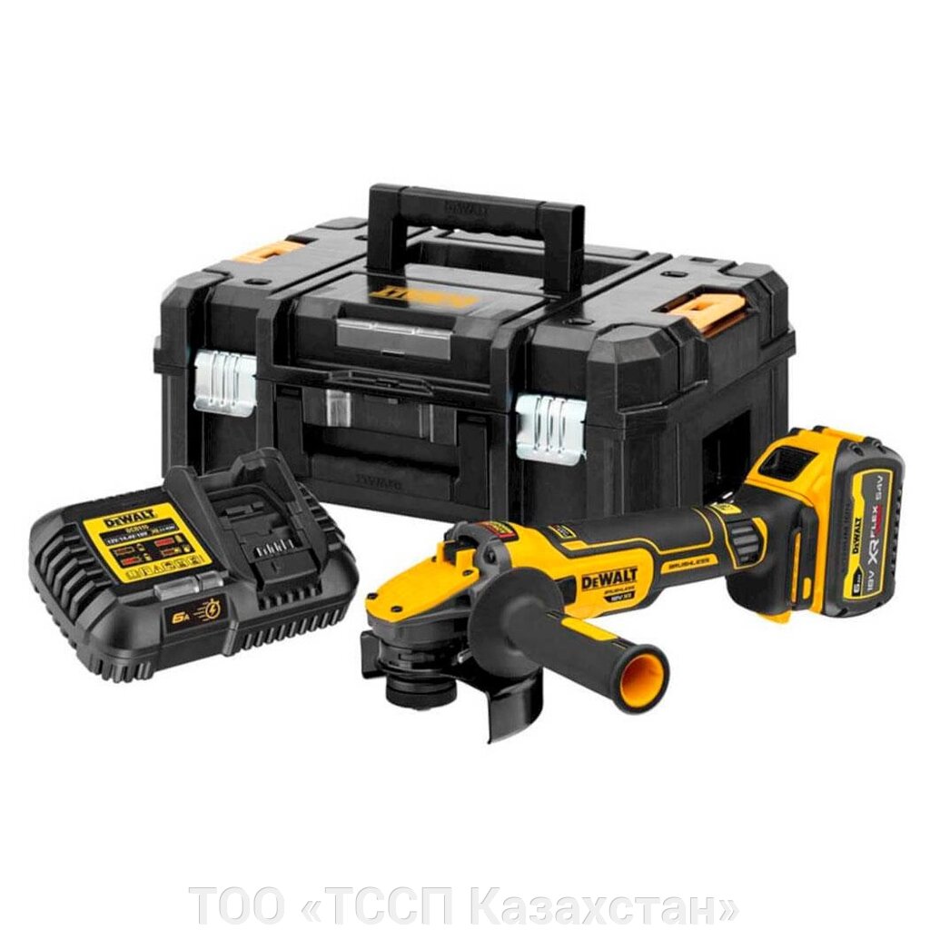 Аккумуляторная угловая шлифмашина DeWALT DCG409VST1-QW от компании ТОО «ТССП Казахстан» - фото 1