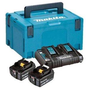 Два аккумулятора Makita BL1850B и ЗУ DC18RC в кейсе MakPac 197629-2