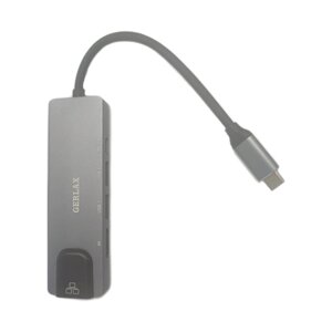 Адаптер gerlax GV-04, 5 в 1, USB c, type-C, HDMI, USB A, 2 USB 2.0, RJ45