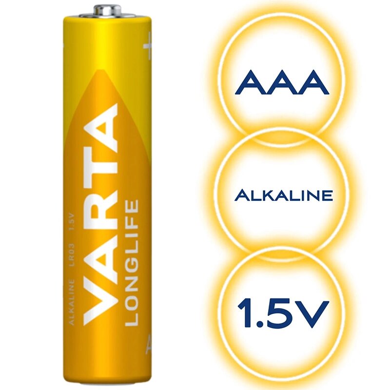 Батарея AAA VARTA 1.5В Longlige Alkaline (Германия) от компании Мир Электроники - фото 1