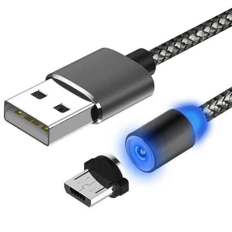 КАБЕЛЬ МАГНИТНЫЙ КРУГЛЫЙ MAGNETIC USB CABLE MICRO USB M3 от компании Мир Электроники - фото 1