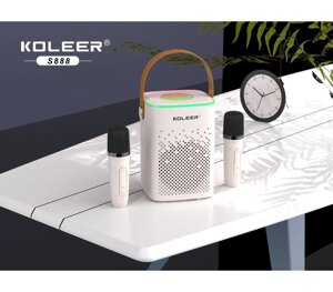 Колонка Bluetooth KOLEER S888, 10Вт,2 беспроводных микрофона