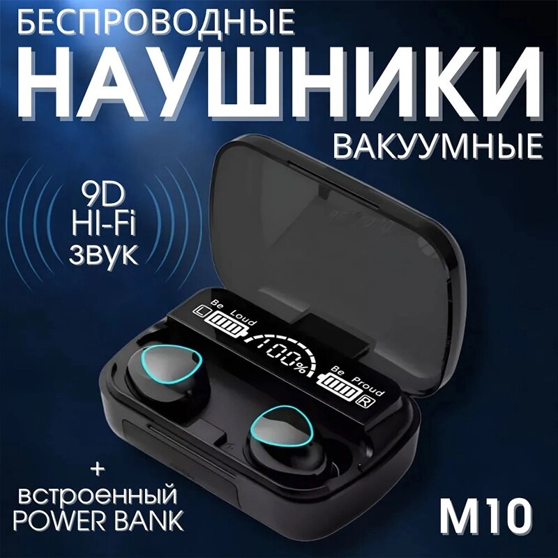 Наушники беспроводные NEWEST M10, BT 5,3 с индикатором заряда от компании Мир Электроники - фото 1