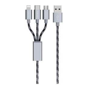 Кабель зарядки Borofone BX24 3-в-1 Lightning / Micro-USB / USB-C