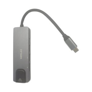 Адаптер GERLAX GV-04, 5 в 1, USB c, Type-C, HDMI, USB A, 2 USB 2.0, RJ45