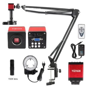 Микроскоп цифровой YIZHAN, HDMI+VGA камера, объектив 150x, подсветка, держатель
