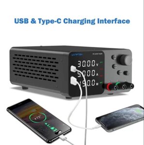 Блок питания Wanptek TPS305 0–30В / 5А, USB, Type-C, черный
