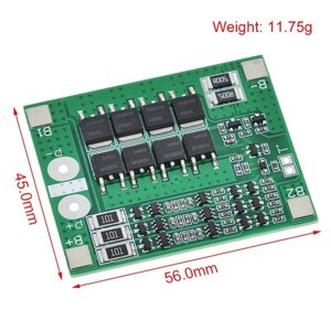 Плата заряда-защиты BMS LI-Ion аккумуляторов 3S 25А 12,6В