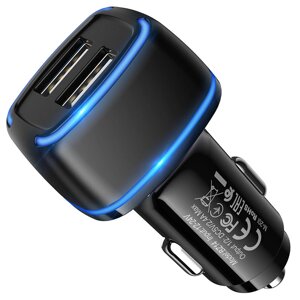 Зарядное устройство автомобильное BOROFONE BZ14, 2USB Type-C 1 м, 12 Вт