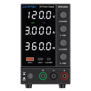 Блок питания Wanptek DPS1203U 0-120В/3А, 4 разряда, черный