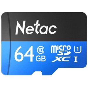 SD карта netac NT02P500STN-064G-R 64GB с адаптером SD