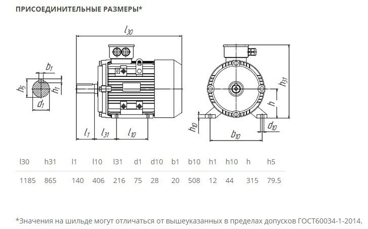 Электродвигатель 5АИ 315 S2 160/3000 IM1001/1081 160кВт 380/660В У2 от компании ТОО "Nekei" - фото 1