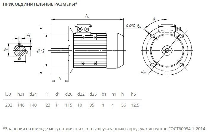 Электродвигатель 5АИ 56 А2 0,18/3000 IM3081 0,18кВт 380/220В У2 от компании ТОО "Nekei" - фото 1