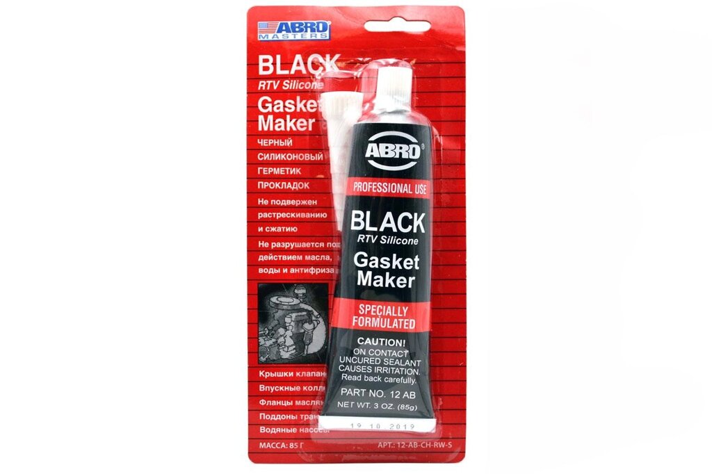 Герметик прокладок ABRO 12-AB-R черный, туба алюм. 85 г от компании ТОО "Nekei" - фото 1