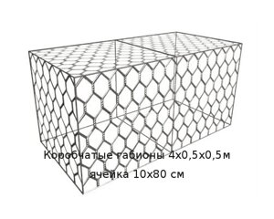 Коробчатые габионы 4х0,5х0,5м ячейка 10х80 см