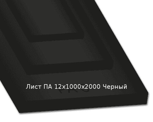 Лист ПА 12х1000х2000 Черный от компании ТОО "Nekei" - фото 1