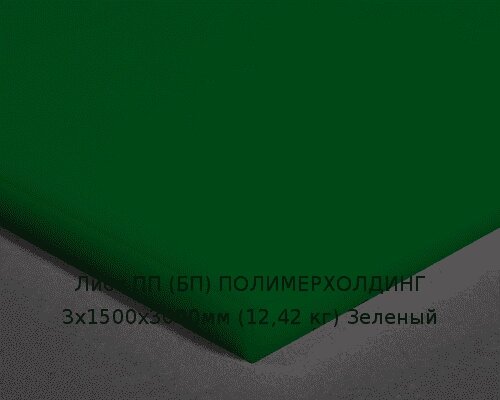 Лист ПП (БП) 3х1500х3000мм (12,42 кг) Зеленый от компании ТОО "Nekei" - фото 1