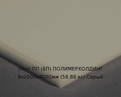 Лист ПП (БП) 8х2000х4000мм (58,88 кг) Серый Артикул: 10010353 от компании ТОО "Nekei" - фото 1