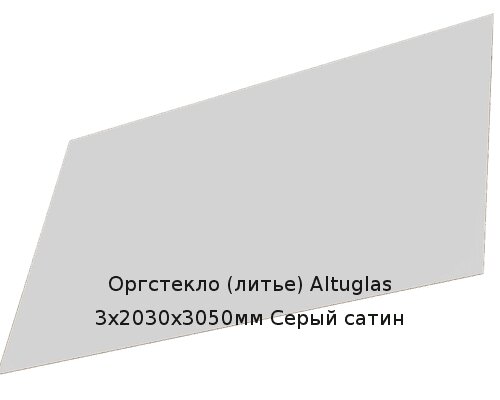 Литьевое оргстекло (акрил) Altuglas 3х2030х3050мм (22,1 кг) Серый сатин от компании ТОО "Nekei" - фото 1