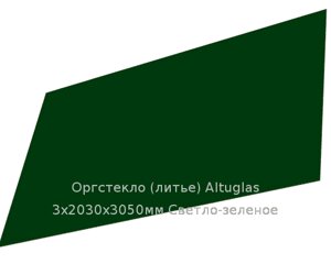 Литьевое оргстекло (акрил) Altuglas 3х2030х3050мм (22,1 кг) Светло-зеленое