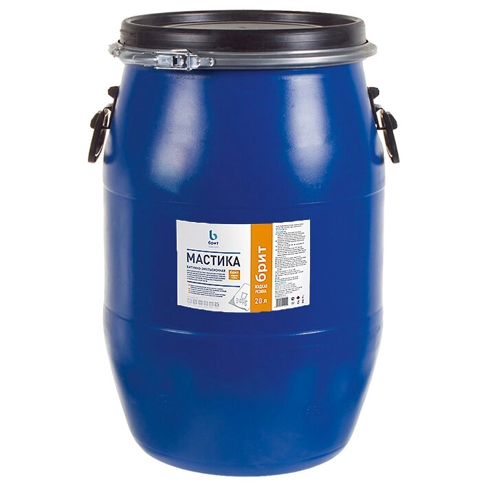 Мастика «Брит» Жидкая резина битумно-эмульсионная латексная, фас. 63 кг от компании ТОО "Nekei" - фото 1