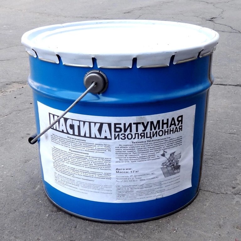 Мастика МБИ битумная изоляционная холодная (ведро 15 л., 16 кг) от компании ТОО "Nekei" - фото 1