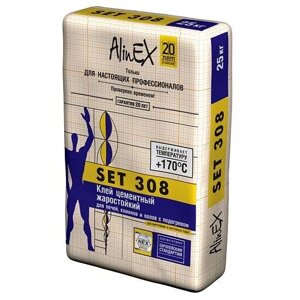 Клей жаростойкий AlinEX «SET 308» 25кг