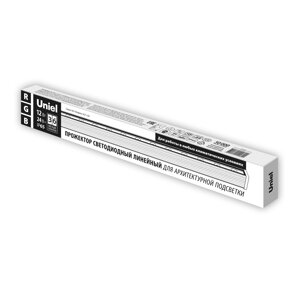 Ulf-l52-12w/rgb/l50 dc24v ip65 silver прожектор светодиодный линейный, 500мм. rgb. dc24v. алюминий. tm uniel