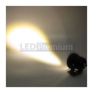 Светодиодный прожектор RPR-10B-WW-220 (10W, 220V, теплый белый, IP68, линза, черный)