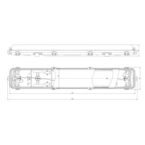 Светильник ЭРА SPP-103-0-102-060 IP65 под 2 светодиодные лампы T8 G13 LED 2x600 транзитный с отражателем 20шт в линию