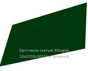 Литьевое оргстекло (акрил) Altuglas 10х2030х3050мм (73,68 кг) Зеленый