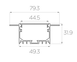 Профиль алюминиевый под шпаклевку LC-LPSH-3280-2 Anod