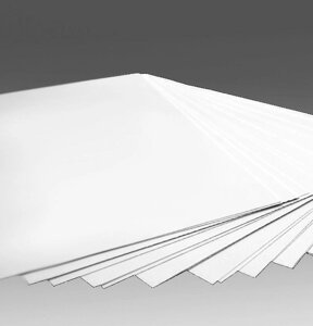 Лист ПВХ 1x3000x1500 Белый матовый с пленкой